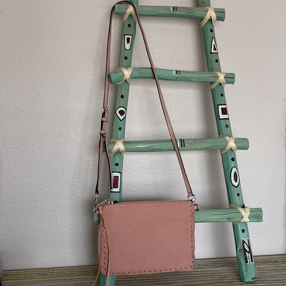 Rebecca Minkoff - Jon Silver Stud Slim Nylon Crossbody Bag in Guava Pink